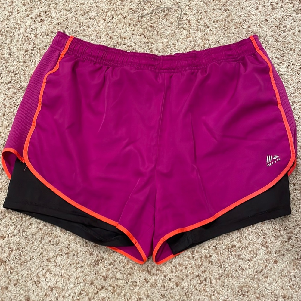 Athletic shorts with built in spandex shorts